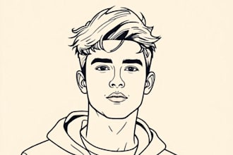 sketch hand drawn digital portrait drawing