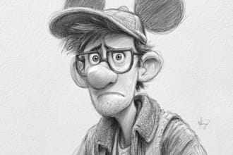 draw a fictional character in disney sketch