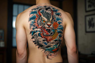 making a tattoo in japanese style