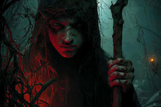 do a digital horror, dark, or goth painting