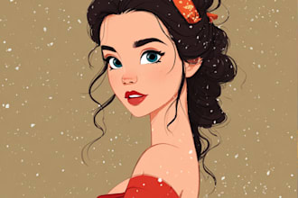 draw a custom disney portrait illustration