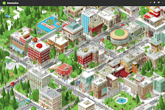 draw unique isometric map illustration flat design 2d isometric map