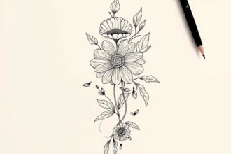 convert any image to line art tattoo vector illustration