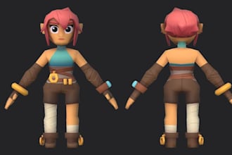 design low poly 3d model character asset environment for game and animation
