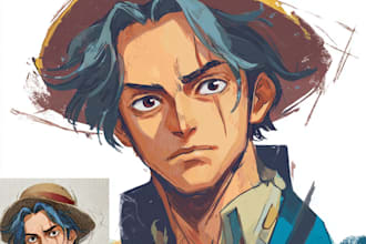 draw you into one piece anime character