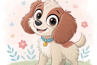 draw a cute disney style pet portrait