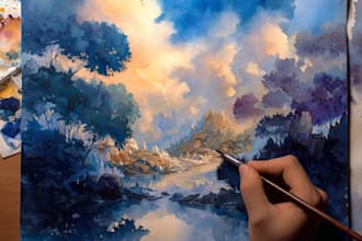 paint fantasy landscape illustrations