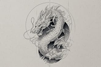 draw linework tattoo design or minimalist tattoo for you