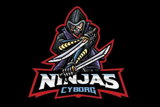 design a custom ninja shinobi gaming mascot logo