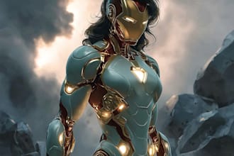 create custom superhero character illustration in comic art