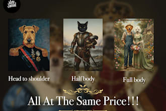 create premium custom royal pet renaissance portrait