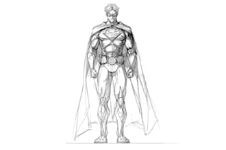 superhero sketch portrait and illustrations