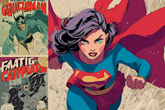 create a custom superhero comic book or comic strip