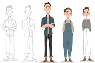 design a professional 2d digital character design