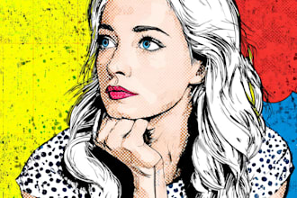 draw pop art portrait in roy lichtenstein style