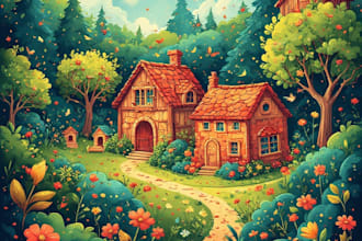 design children story book illustration and children book