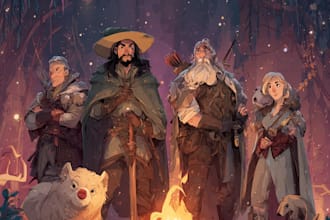 do dnd group party illustration