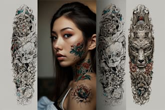 design a tattoo design in japanese style
