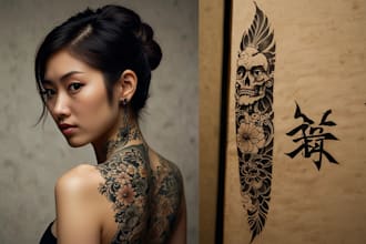 making a personalized japanese style tattoo design