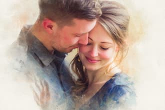 paint watercolor couple portrait