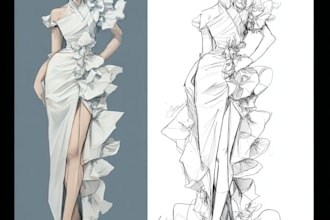 drawing fashion illustrations for designer presentations