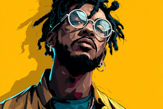 draw unique anime or cartoon album cover art