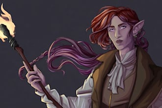 illustrate your dnd character in an action or battle scene
