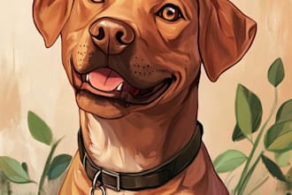 do disney pets portrait illustration in disney style