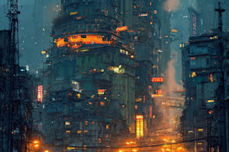 do sci fi science fiction, cyberpunk city fantasy art illustration