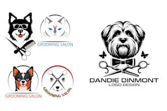 design cat shop, dog, pet grooming vector logo