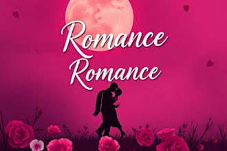 design illustrated romance book cover or ebook cover