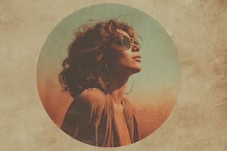 professionally design a vintage album cover art