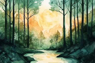 draw book illustration in watercolor