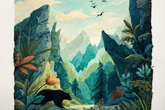 draw a watercolor landscape illustration