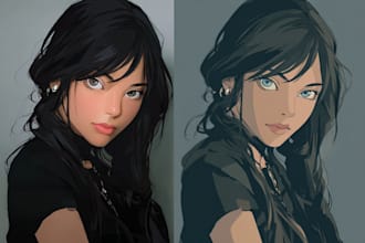 draw your portrait in anime or manga style