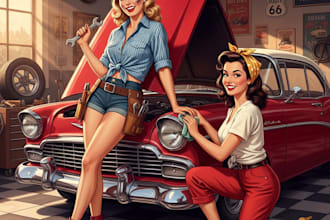 draw a pin up girl and pin up girl