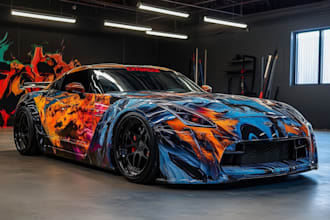 design car wrap vehicle wrap truck wrap racing car wrap