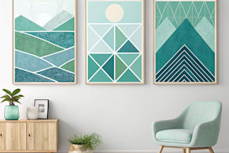 design trendy printable digital wall art