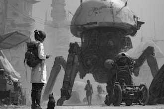 a sci fi character illustration or sci fi character