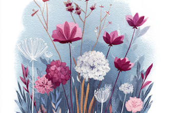 paint a watercolor and gouache landscape illustration