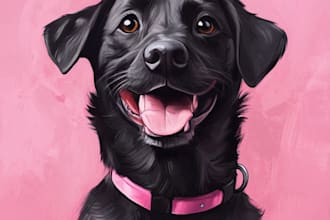 draw disney pets portrait illustration in disney style