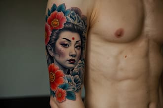 illustrate a unique japanese tattoo design