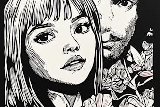 create a stunning linocut style illustration for your