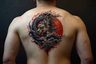 create a tattoo design in japanese style