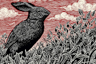 create unique and detailed linocut illustrations