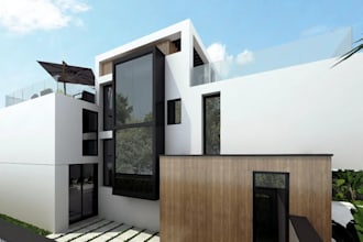 design a modern luxury house exterior with 3d rendering