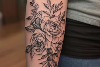make a  dark tattoo art