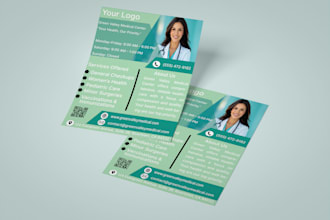create modern medical, dental, and pharmacy flyer design