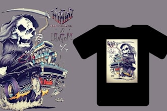 draw monsters in ed roth, rat fink, kustom kulture style