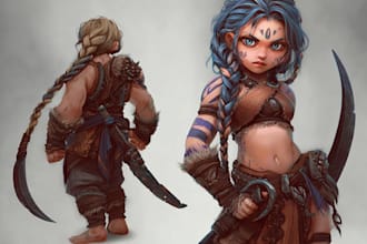 draw stylized character, game character, realistic character